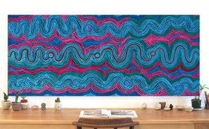Aboriginal Art by Selina Napanangka Fisher, Pikilyi Jukurrpa (Vaughan Springs Dreaming), 183x76cm - ART ARK®