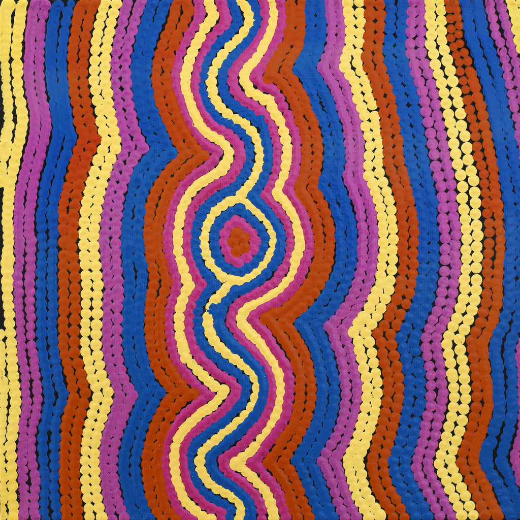Aboriginal Artwork by Selina Napanangka Fisher, Pikilyi Jukurrpa (Vaughan Springs Dreaming), 30x30cm