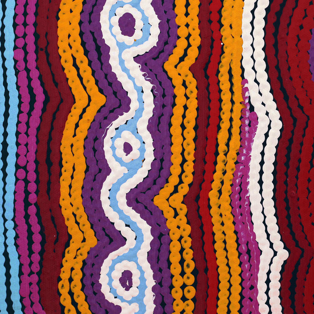 Aboriginal Artwork by Selina Napanangka Fisher, Pikilyi Jukurrpa (Vaughan Springs Dreaming), 30x30cm