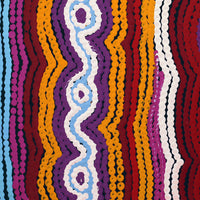 Aboriginal Artwork by Selina Napanangka Fisher, Pikilyi Jukurrpa (Vaughan Springs Dreaming), 30x30cm