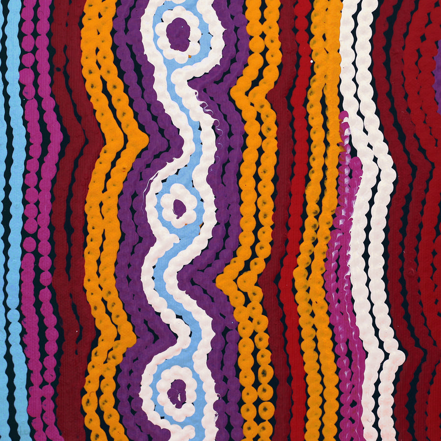 Aboriginal Artwork by Selina Napanangka Fisher, Pikilyi Jukurrpa (Vaughan Springs Dreaming), 30x30cm
