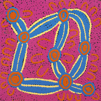 Aboriginal Artwork by Selina Napanangka Fisher, Pikilyi Jukurrpa (Vaughan Springs Dreaming), 30x30cm