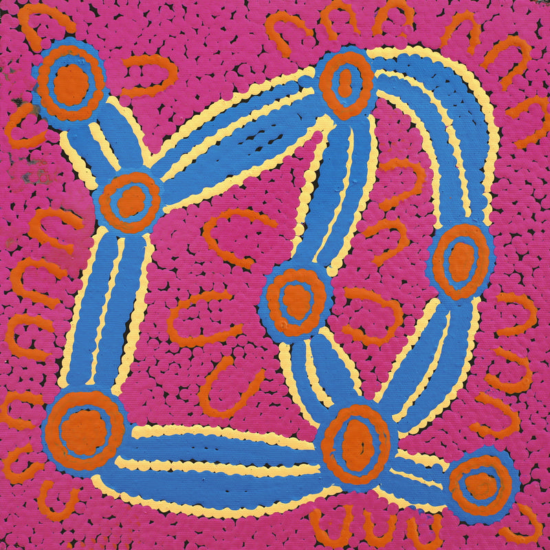 Aboriginal Artwork by Selina Napanangka Fisher, Pikilyi Jukurrpa (Vaughan Springs Dreaming), 30x30cm