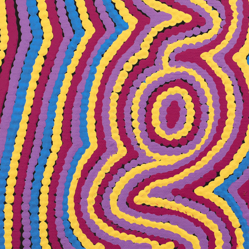 Aboriginal Artwork by Selina Napanangka Fisher, Pikilyi Jukurrpa (Vaughan Springs Dreaming), 30x30cm