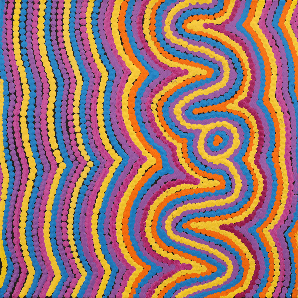 Aboriginal Art by Selina Napanangka Fisher, Pikilyi Jukurrpa (Vaughan Springs Dreaming), 30x30cm - ART ARK®