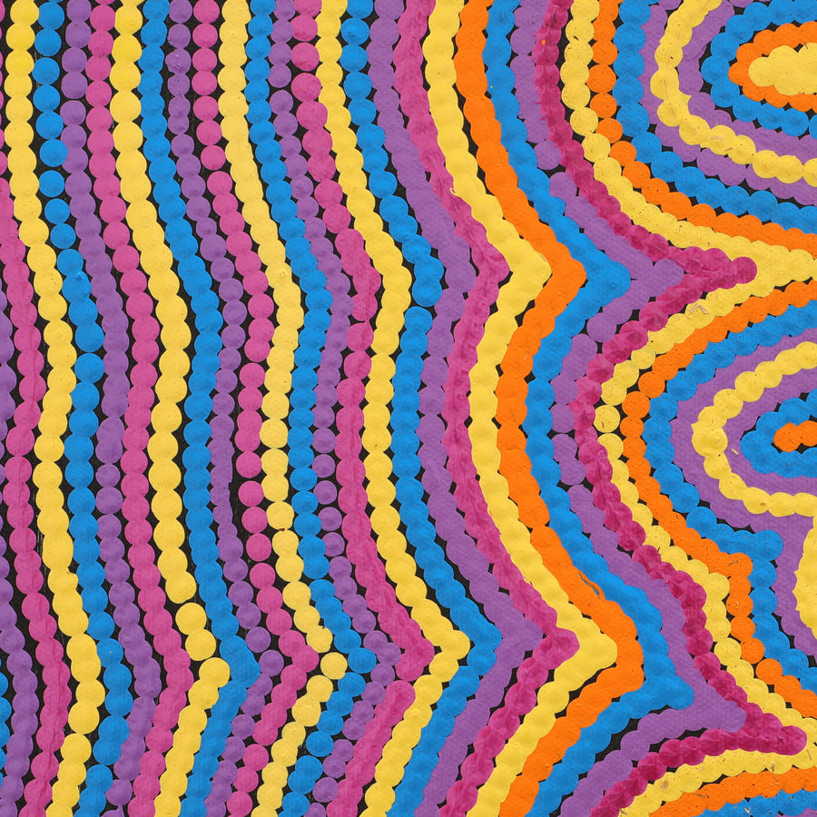 Aboriginal Artwork by Selina Napanangka Fisher, Pikilyi Jukurrpa (Vaughan Springs Dreaming), 30x30cm