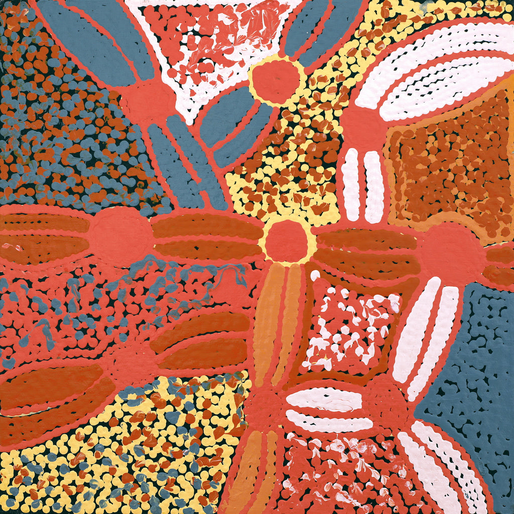Aboriginal Artwork by Selina Napanangka Fisher, Pikilyi Jukurrpa (Vaughan Springs Dreaming), 40x40cm - ART ARK®