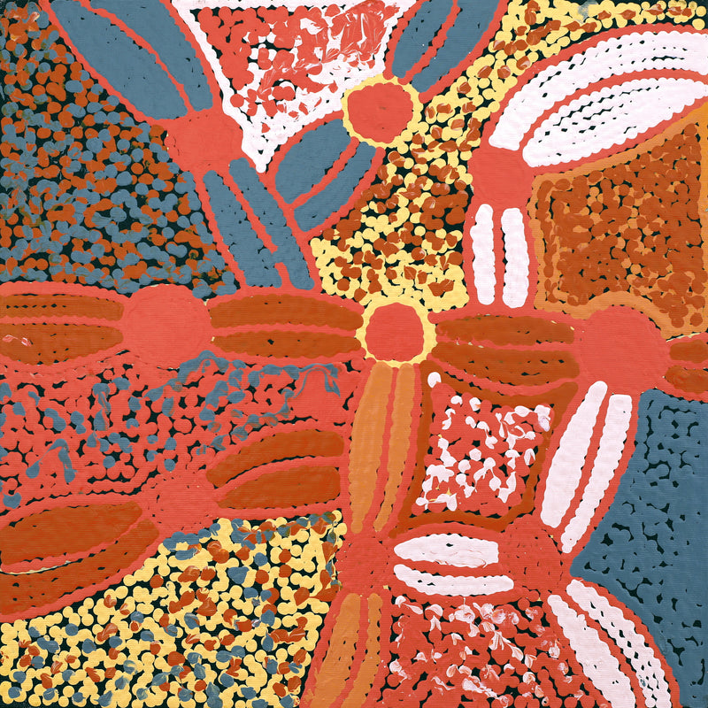 Aboriginal Artwork by Selina Napanangka Fisher, Pikilyi Jukurrpa (Vaughan Springs Dreaming), 40x40cm