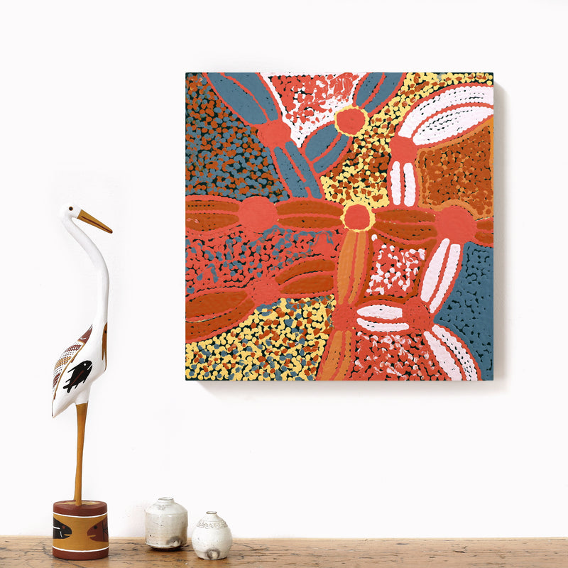 Aboriginal Artwork by Selina Napanangka Fisher, Pikilyi Jukurrpa (Vaughan Springs Dreaming), 40x40cm