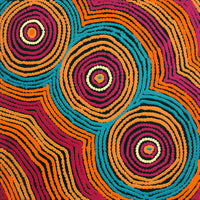 Aboriginal Artwork by Selina Napanangka Fisher, Pikilyi Jukurrpa (Vaughan Springs Dreaming), 40x40cm
