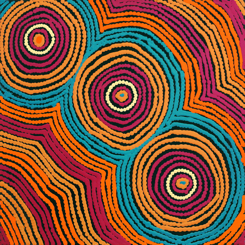 Aboriginal Artwork by Selina Napanangka Fisher, Pikilyi Jukurrpa (Vaughan Springs Dreaming), 40x40cm