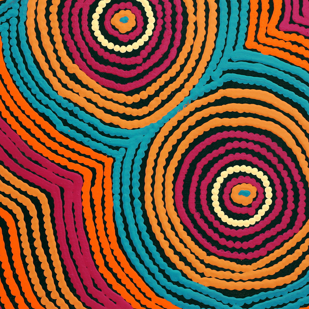 Aboriginal Artwork by Selina Napanangka Fisher, Pikilyi Jukurrpa (Vaughan Springs Dreaming), 40x40cm - ART ARK®