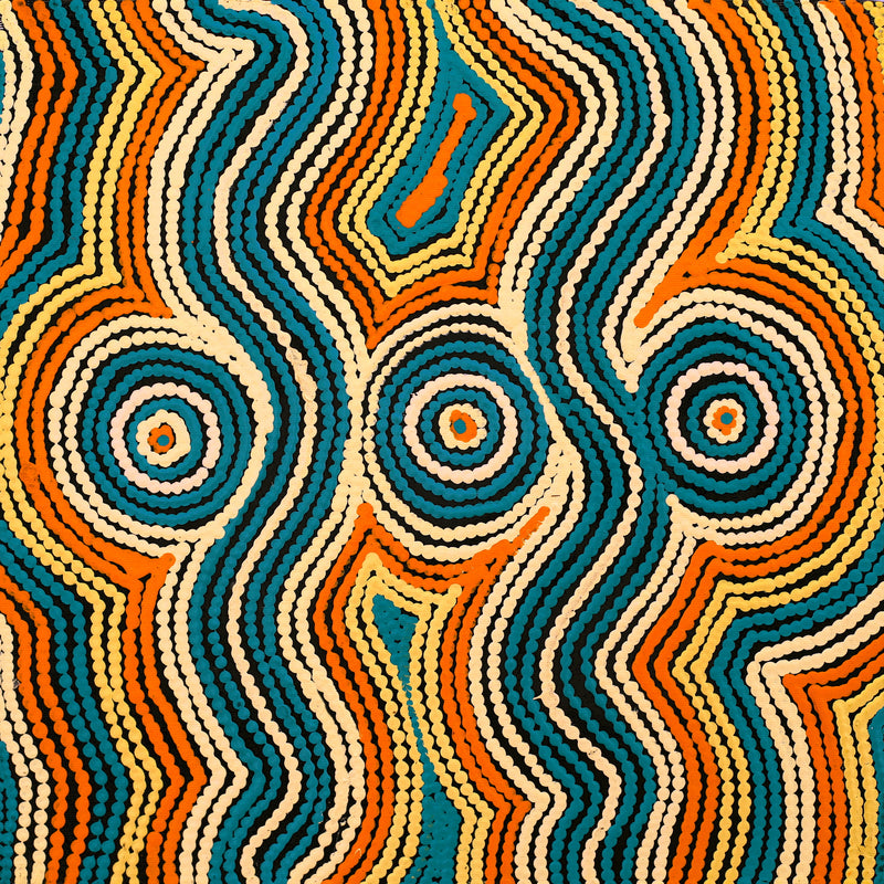 Aboriginal Artwork by Selina Napanangka Fisher, Pikilyi Jukurrpa (Vaughan Springs Dreaming), 40x40cm