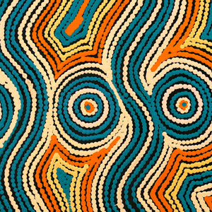 Aboriginal Art by Selina Napanangka Fisher, Pikilyi Jukurrpa (Vaughan Springs Dreaming), 40x40cm - ART ARK®