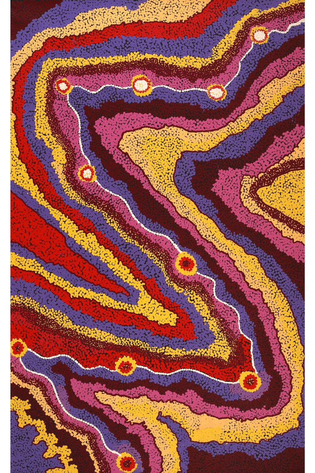 Aboriginal Artwork by Selina Napanangka Fisher, Pikilyi Jukurrpa (Vaughan Springs Dreaming), 122x76cm