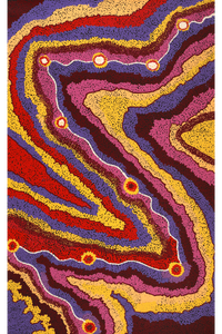 Aboriginal Artwork by Selina Napanangka Fisher, Pikilyi Jukurrpa (Vaughan Springs Dreaming), 122x76cm