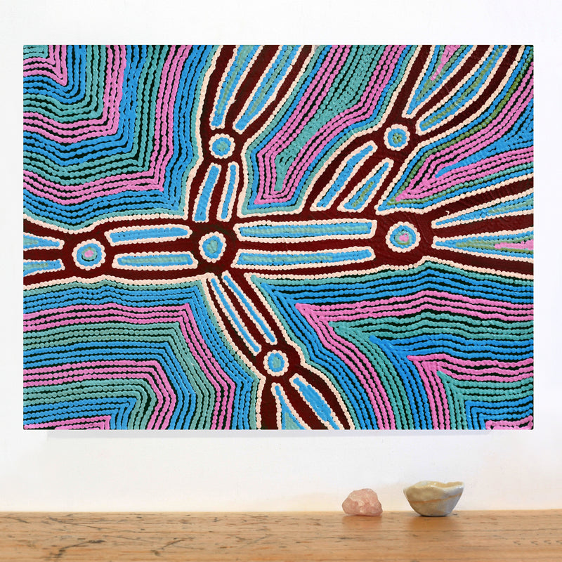 Aboriginal Artwork by Selina Napanangka Fisher, Pikilyi Jukurrpa (Vaughan Springs Dreaming), 61x46cm