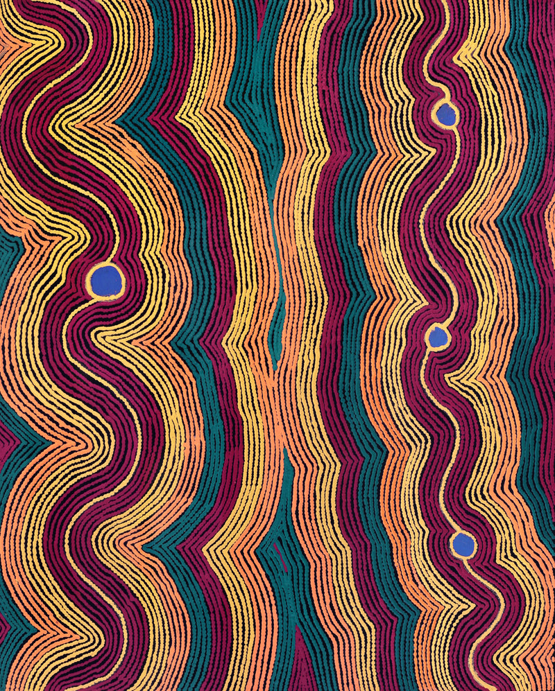 Aboriginal Artwork by Selina Napanangka Fisher, Pikilyi Jukurrpa (Vaughan Springs Dreaming), 76x61cm