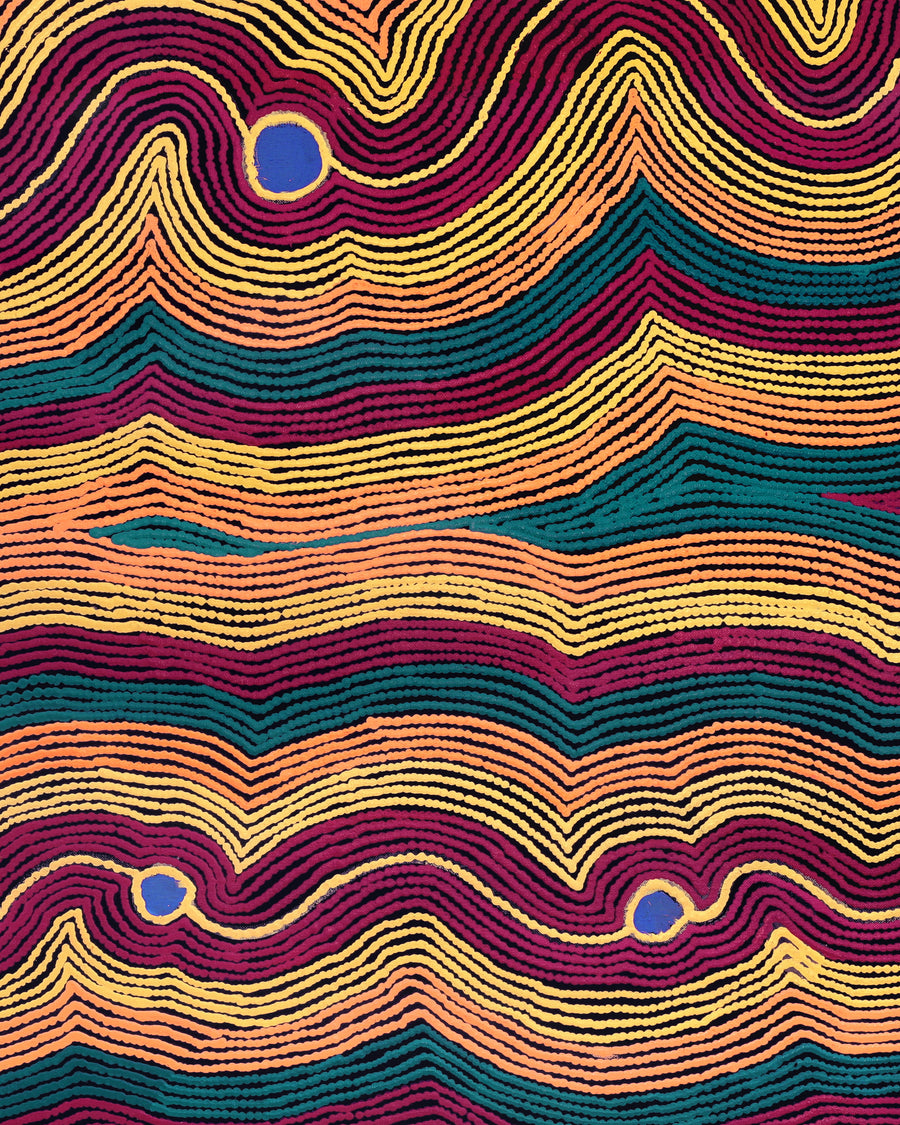 Aboriginal Artwork by Selina Napanangka Fisher, Pikilyi Jukurrpa (Vaughan Springs Dreaming), 76x61cm