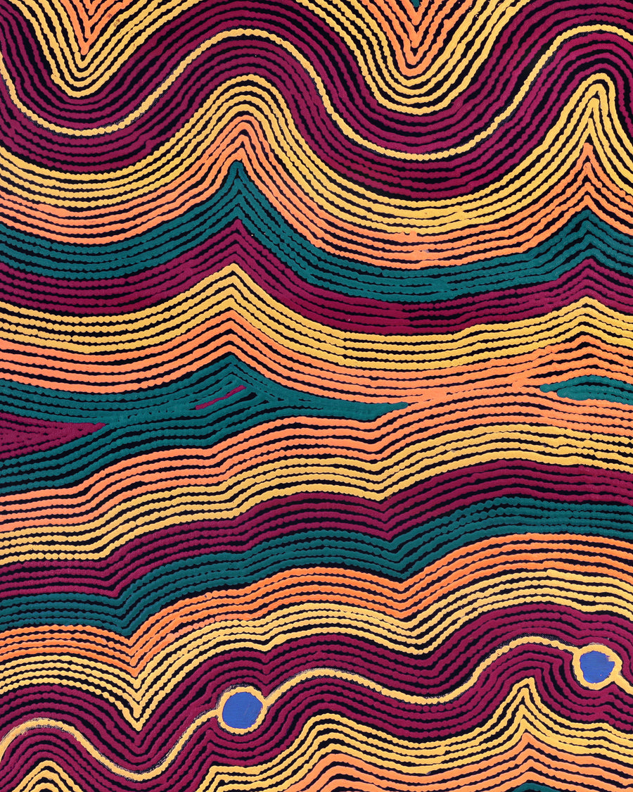 Aboriginal Artwork by Selina Napanangka Fisher, Pikilyi Jukurrpa (Vaughan Springs Dreaming), 76x61cm