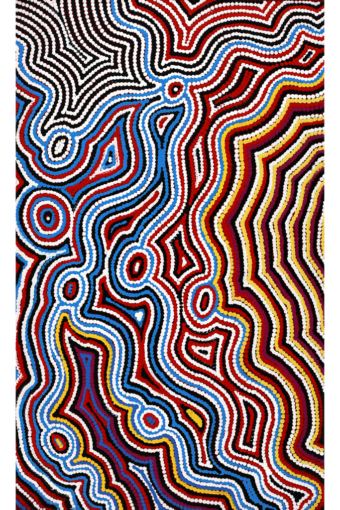 Aboriginal Art by Selina Napanangka Fisher, Pikilyi Jukurrpa (Vaughan Springs Dreaming), 76x46cm - ART ARK®