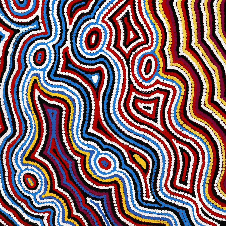 Aboriginal Artwork by Selina Napanangka Fisher, Pikilyi Jukurrpa (Vaughan Springs Dreaming), 76x46cm