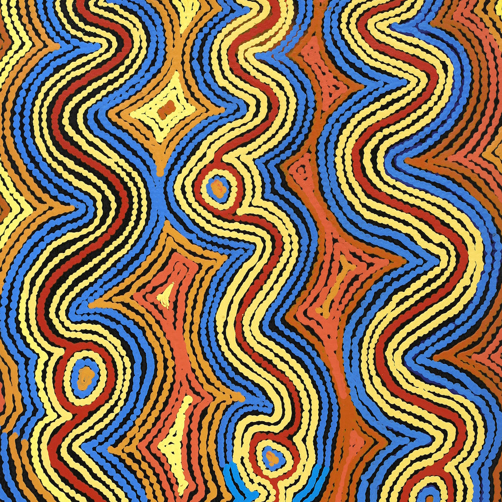 Aboriginal Artwork by Selina Napanangka Fisher, Pikilyi Jukurrpa (Vaughan Springs Dreaming), 91x46cm