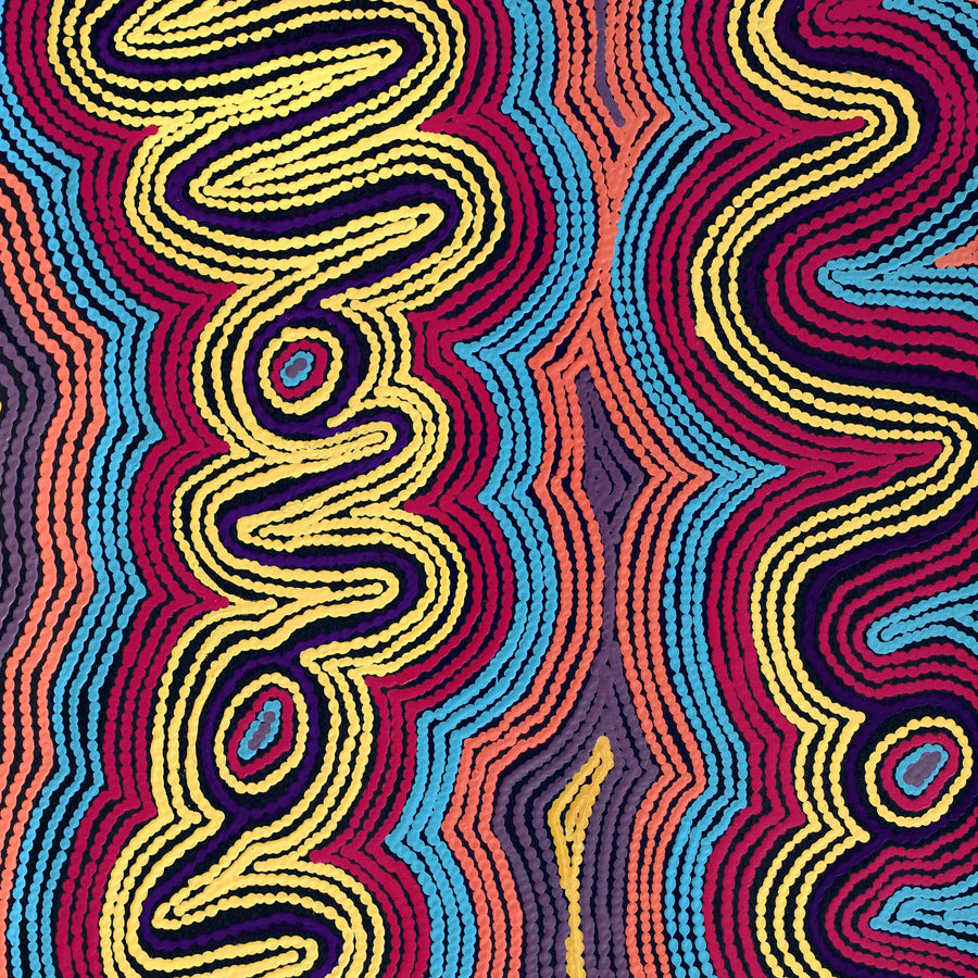 Aboriginal Artwork by Selina Napanangka Fisher, Pikilyi Jukurrpa (Vaughan Springs Dreaming), 91x61cm