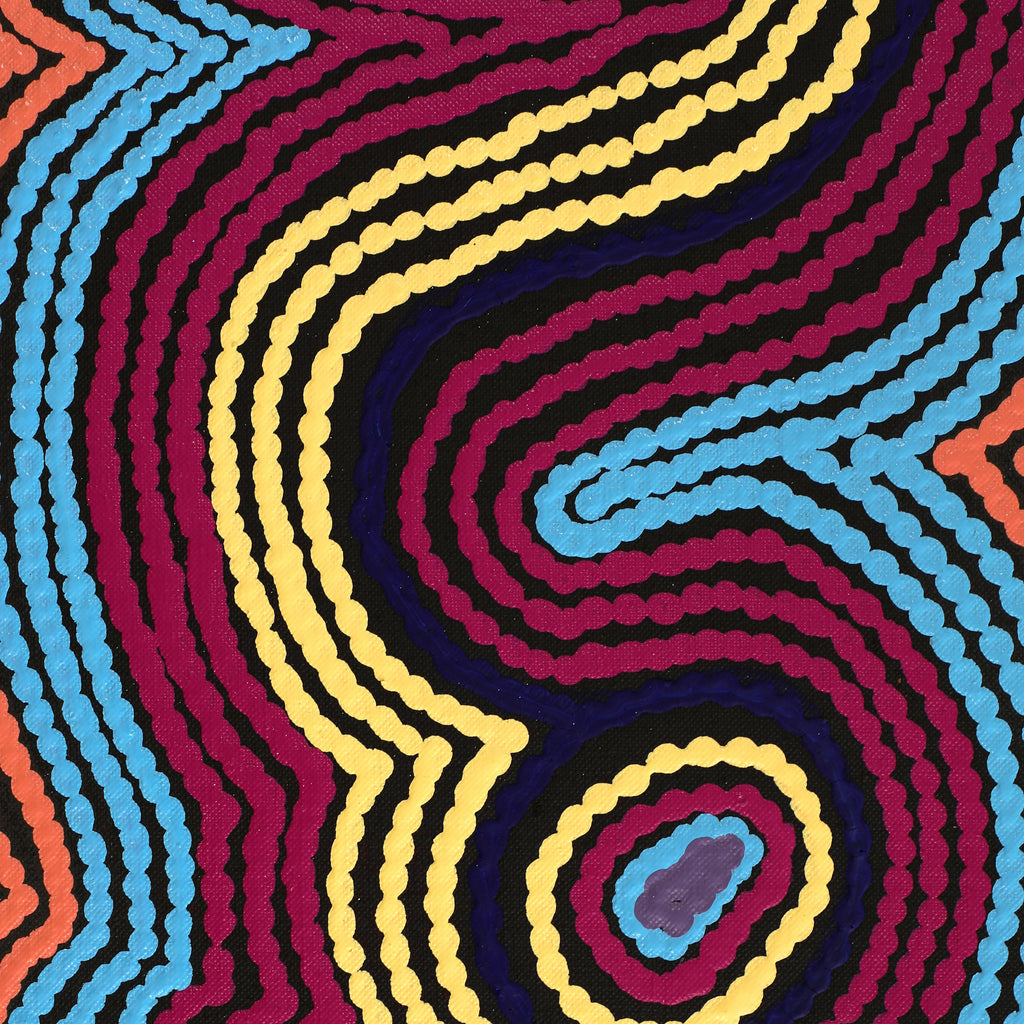 Aboriginal Artwork by Selina Napanangka Fisher, Pikilyi Jukurrpa (Vaughan Springs Dreaming), 91x61cm