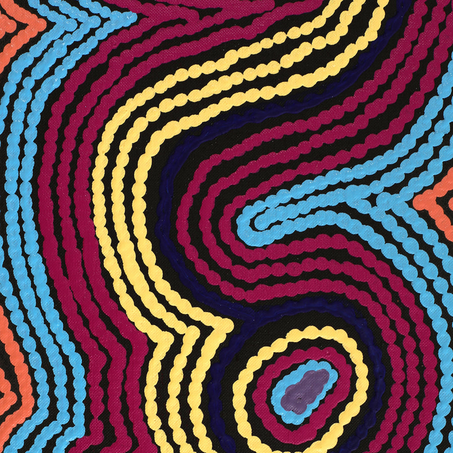 Aboriginal Artwork by Selina Napanangka Fisher, Pikilyi Jukurrpa (Vaughan Springs Dreaming), 91x61cm