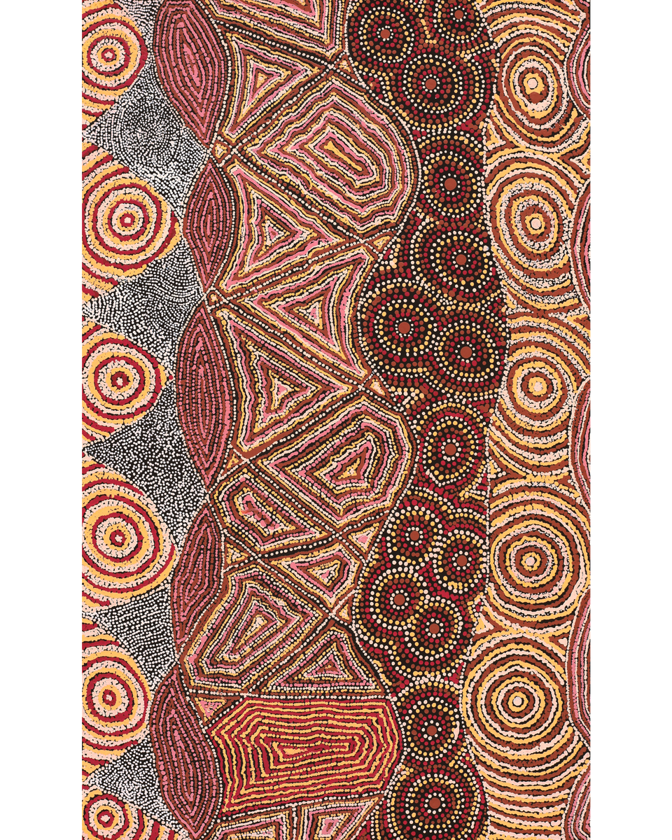 Aboriginal Artwork by Selma Napanangka Tasman, Wanakiji Jukurrpa (Bush Tomato Dreaming), 76x46cm