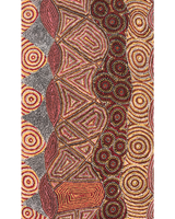 Aboriginal Artwork by Selma Napanangka Tasman, Wanakiji Jukurrpa (Bush Tomato Dreaming), 76x46cm