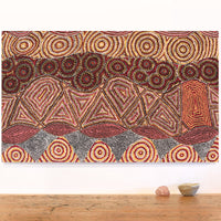 Aboriginal Artwork by Selma Napanangka Tasman, Wanakiji Jukurrpa (Bush Tomato Dreaming), 76x46cm