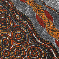 Aboriginal Art by Selma Napanangka Tasman, Ngapa Jukurrpa (Water Dreaming) - Pirlinyarnu, 50x40cm - ART ARK®