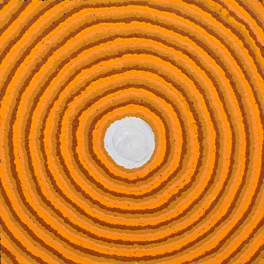 Aboriginal Artwork by Senana Napurrurla Walker, Pirlarla Jukurrpa (Dogwood Tree Bean Dreaming), 30x30cm