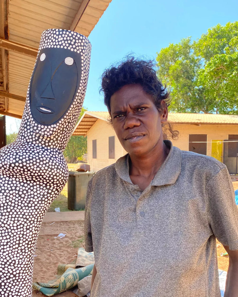 Aboriginal Artwork by Serna Bonson, Warraburnburn Family (Group of 3)