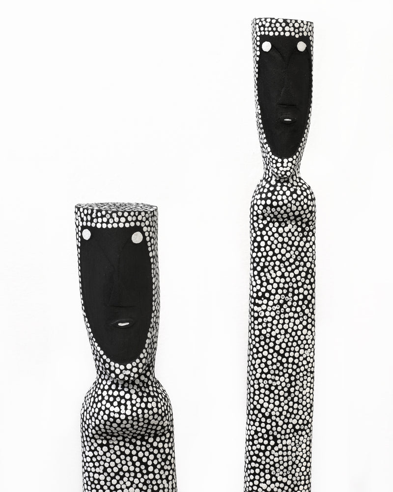 Aboriginal Artwork by Serena Bonson, Warraburnburn, Pair, 87cm