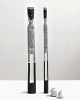 Aboriginal Artwork by Serena and Jeremiah Bonson, Warraburnburn, Pair, 71cm