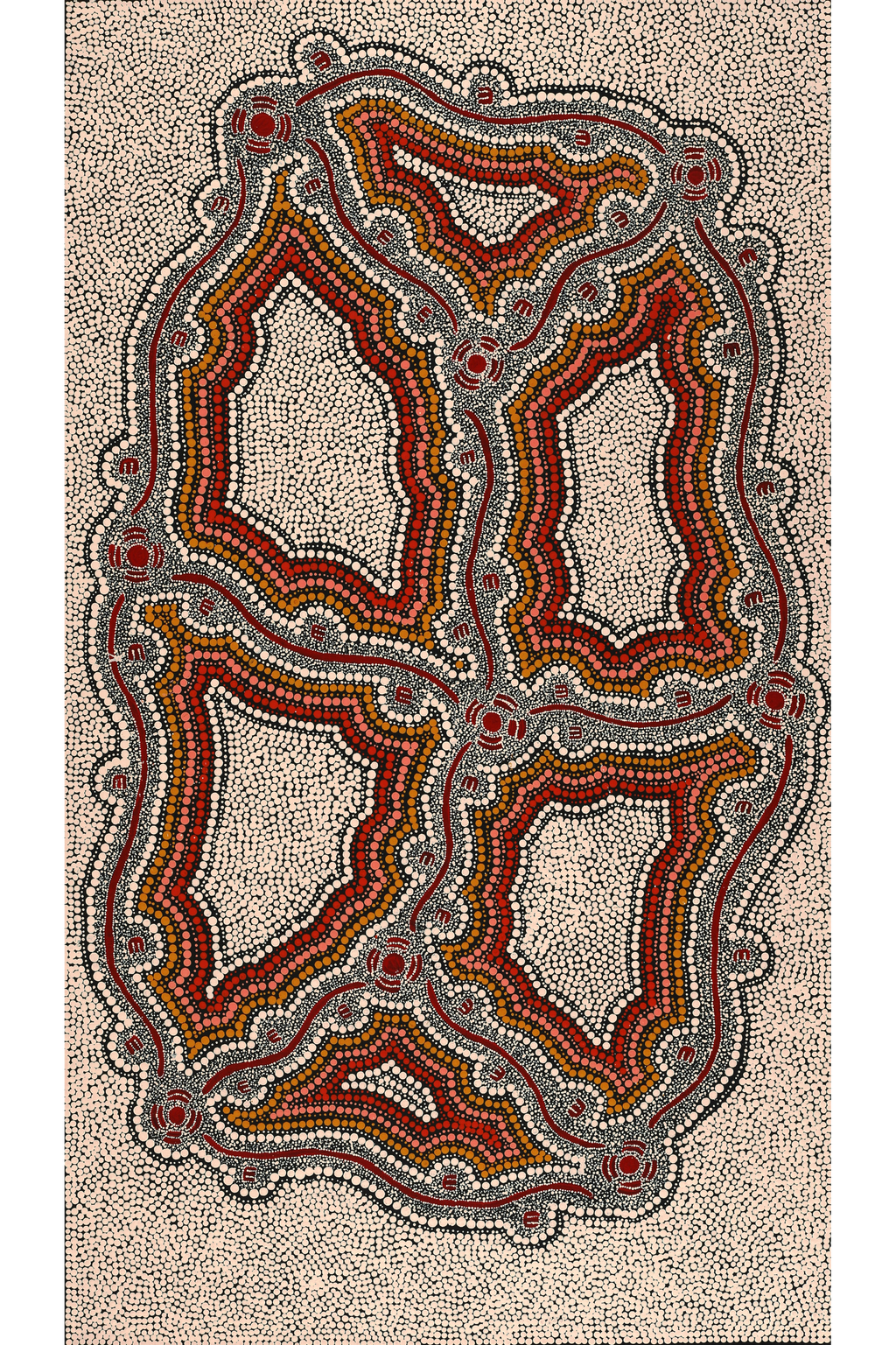 Aboriginal Artwork by Serita Nakamarra Ross, Pamapardu Jukurrpa (Flying Ant Dreaming) - Warntungurru, 107x61cm