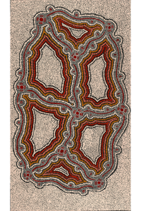 Aboriginal Artwork by Serita Nakamarra Ross, Pamapardu Jukurrpa (Flying Ant Dreaming) - Warntungurru, 107x61cm