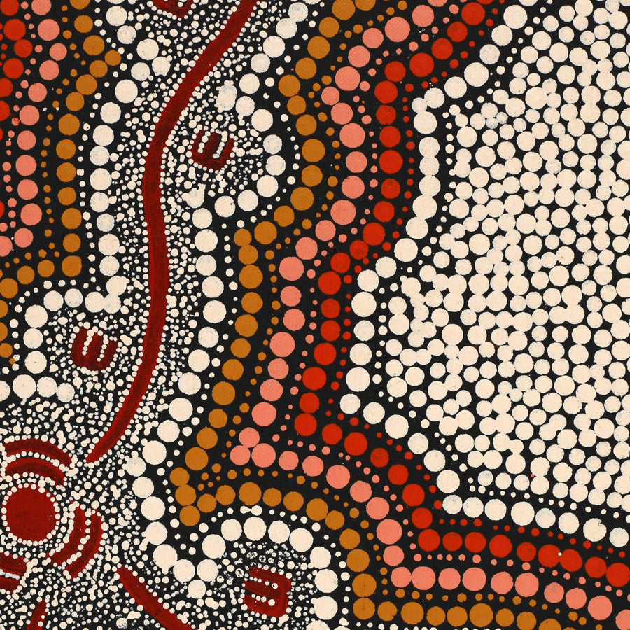 Aboriginal Artwork by Serita Nakamarra Ross, Pamapardu Jukurrpa (Flying Ant Dreaming) - Warntungurru, 107x61cm