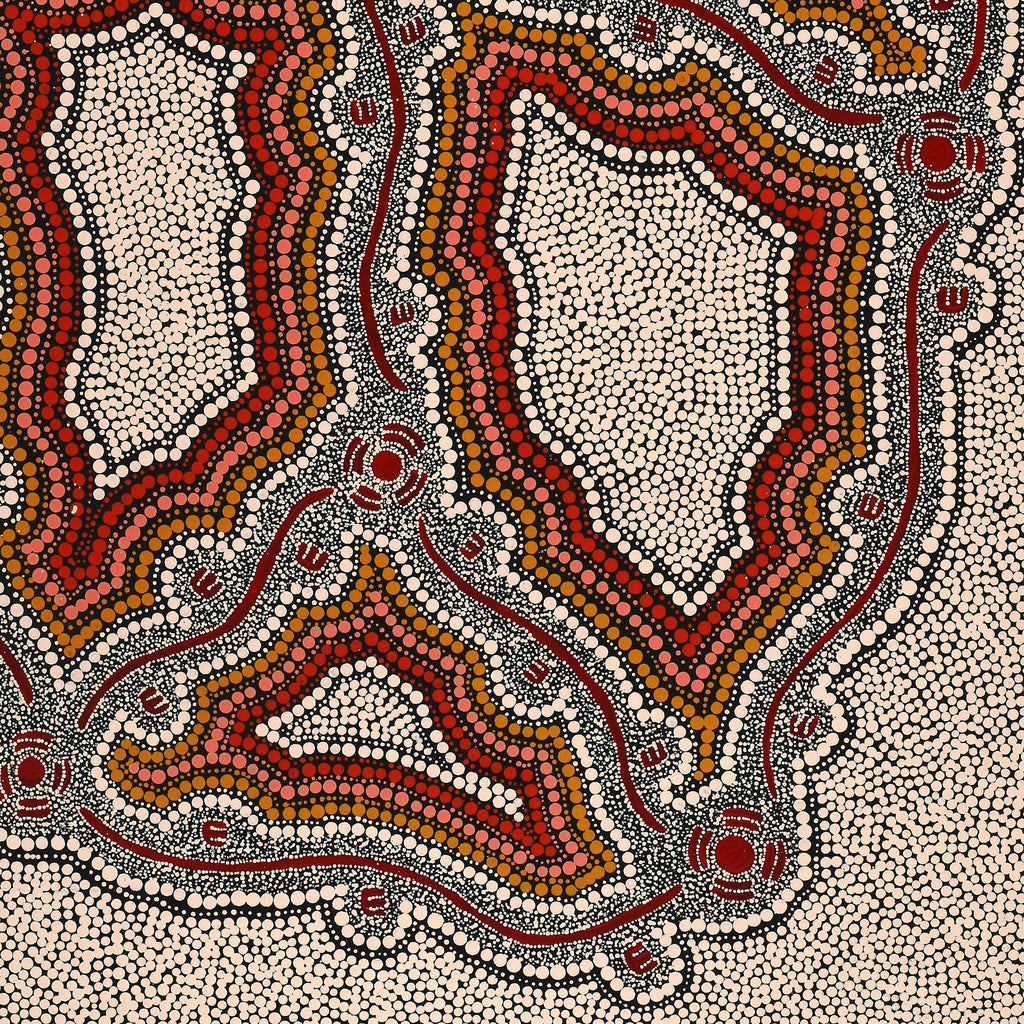 Aboriginal Artwork by Serita Nakamarra Ross, Pamapardu Jukurrpa (Flying Ant Dreaming) - Warntungurru, 107x61cm