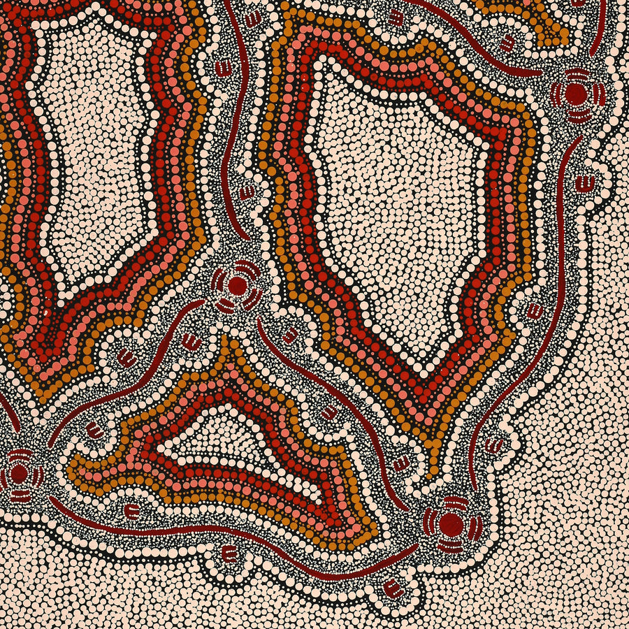 Aboriginal Artwork by Serita Nakamarra Ross, Pamapardu Jukurrpa (Flying Ant Dreaming) - Warntungurru, 107x61cm