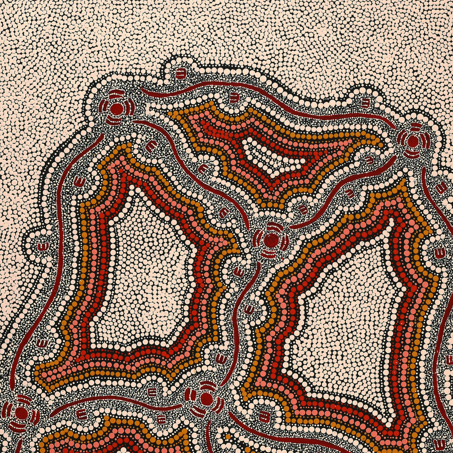 Aboriginal Artwork by Serita Nakamarra Ross, Pamapardu Jukurrpa (Flying Ant Dreaming) - Warntungurru, 107x61cm