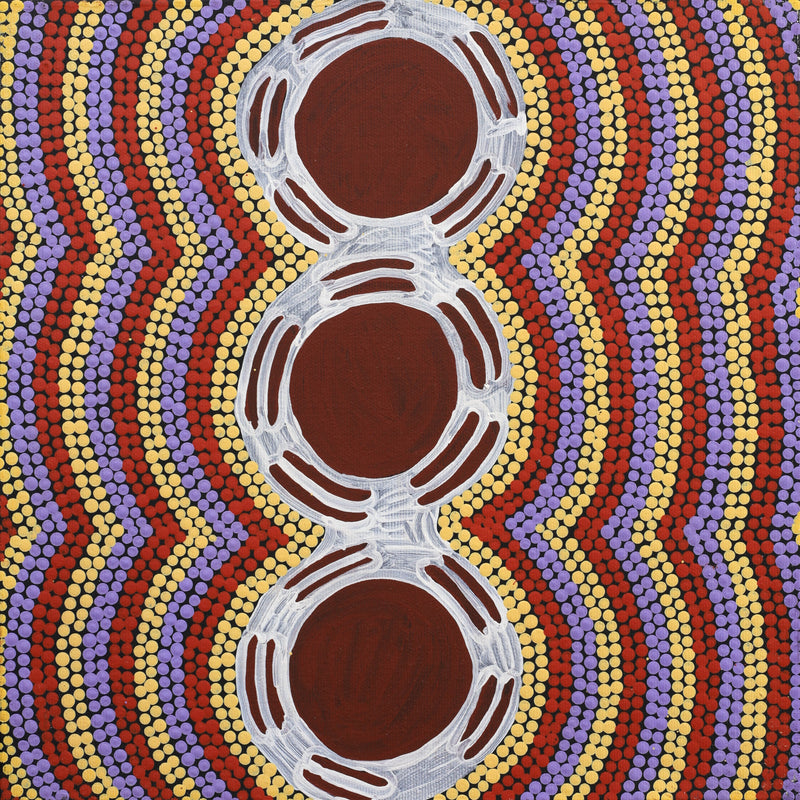Aboriginal Artwork by Serita Nakamarra Ross, Pamapardu Jukurrpa (Flying Ant Dreaming) - Warntungurru, 30x30cm