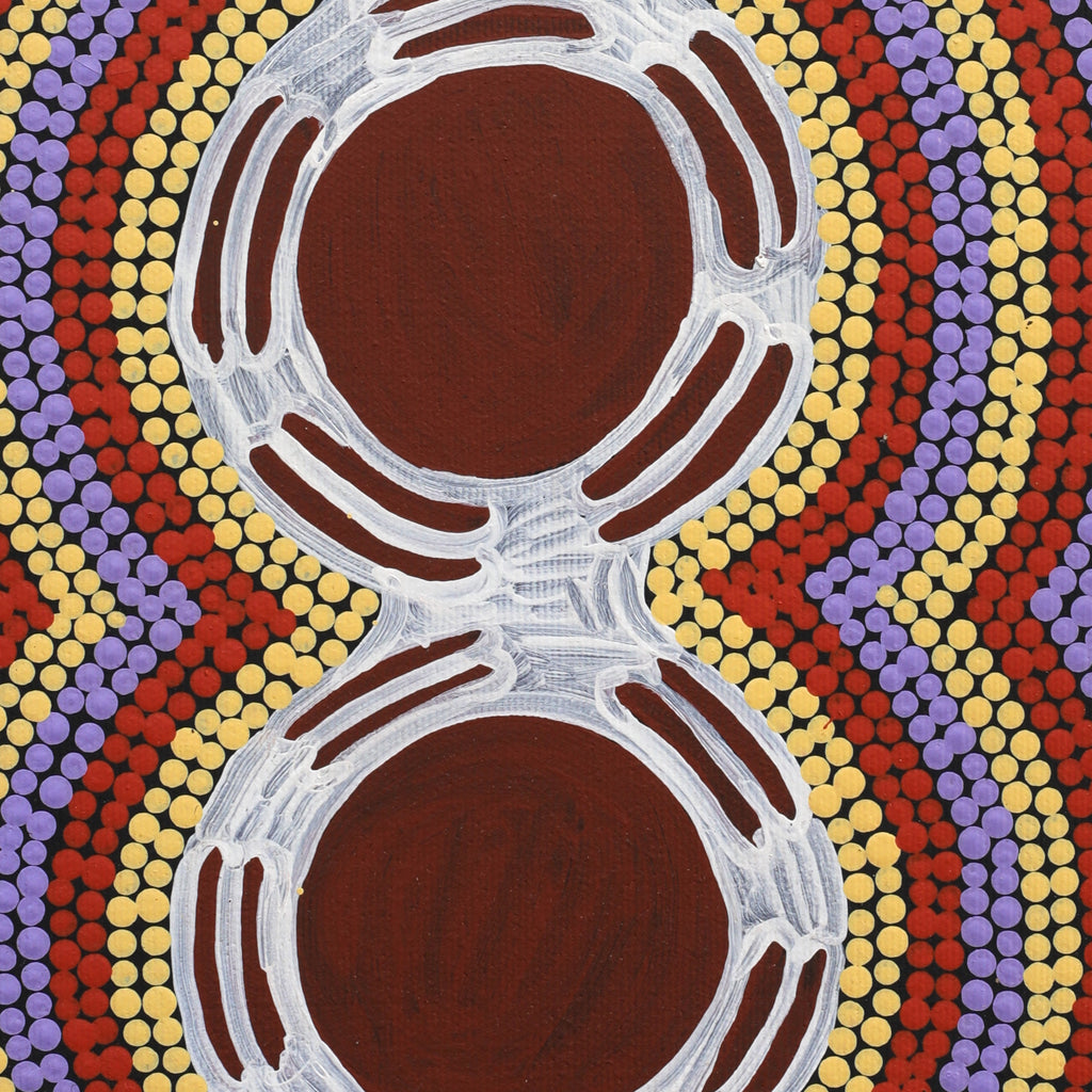 Aboriginal Artwork by Serita Nakamarra Ross, Pamapardu Jukurrpa (Flying Ant Dreaming) - Warntungurru, 30x30cm