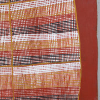 Aboriginal Artwork by Seymour Wulida, Kun-madj - Large Dillybag Vine, 100x41cm Bark Painting