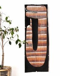 Aboriginal Artwork by Seymour Wulida, Ngalyod (Rainbow Serpent), 120x41cm Bark Painting