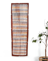 Aboriginal Artwork by Seymour Wulida, Wak Wak, 143x47cm Bark Painting