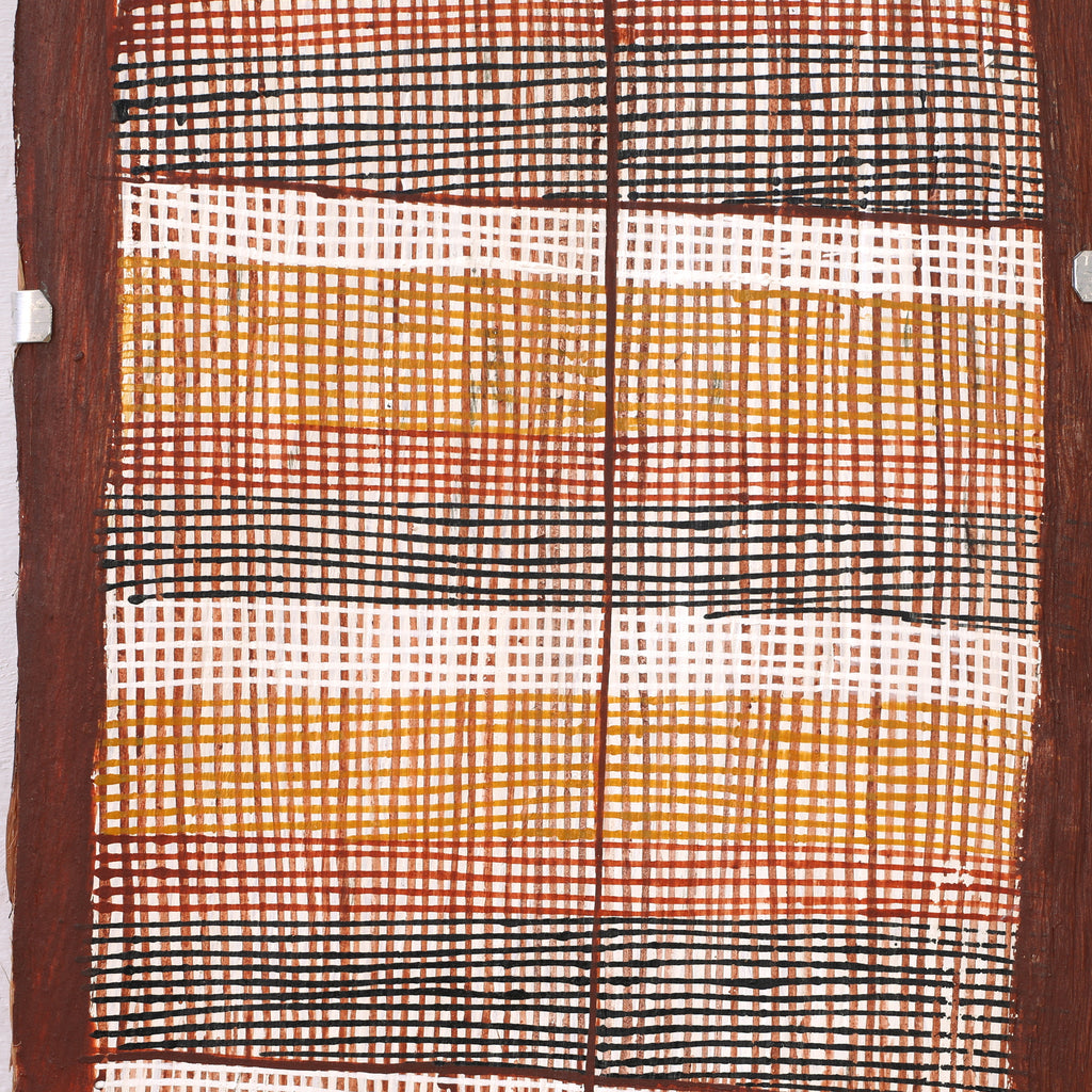 Aboriginal Artwork by Seymour Wulida, Wak Wak, 78x26cm Bark Painting
